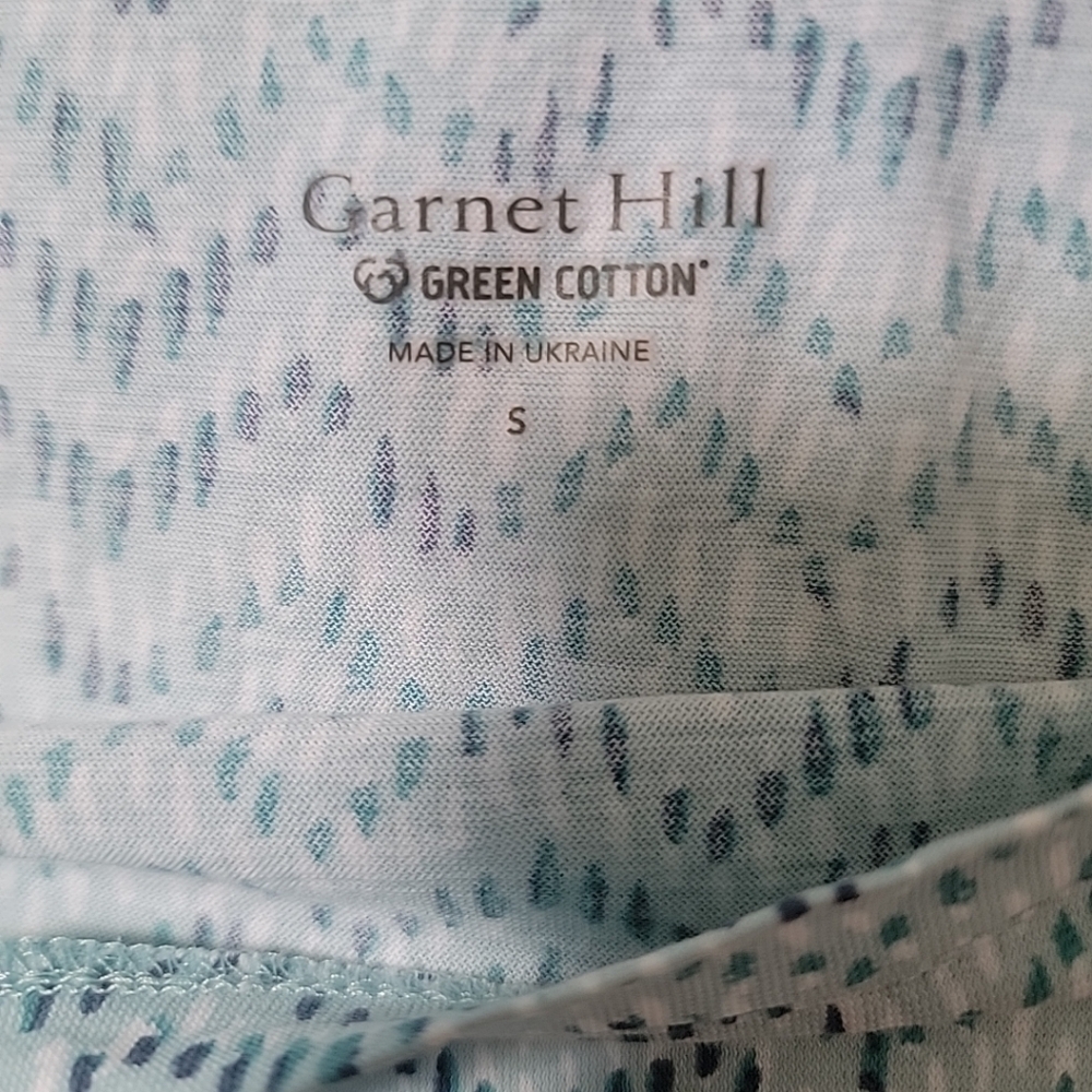 Garnet Hill Shirt Small Print Long Sleeve Top Organic Cotton Oversized - Picture 5 of 5